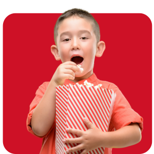 South Texas Boy Cub Scout eating popcorn.