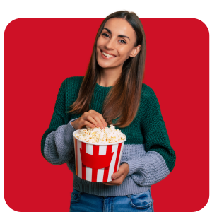 South Texas Girl Scout Kernel enjoying popcorn.